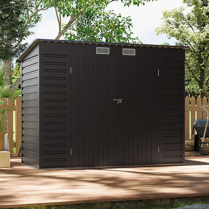 239CM Wide Metal Garden Storage Shed with Lockable Doors