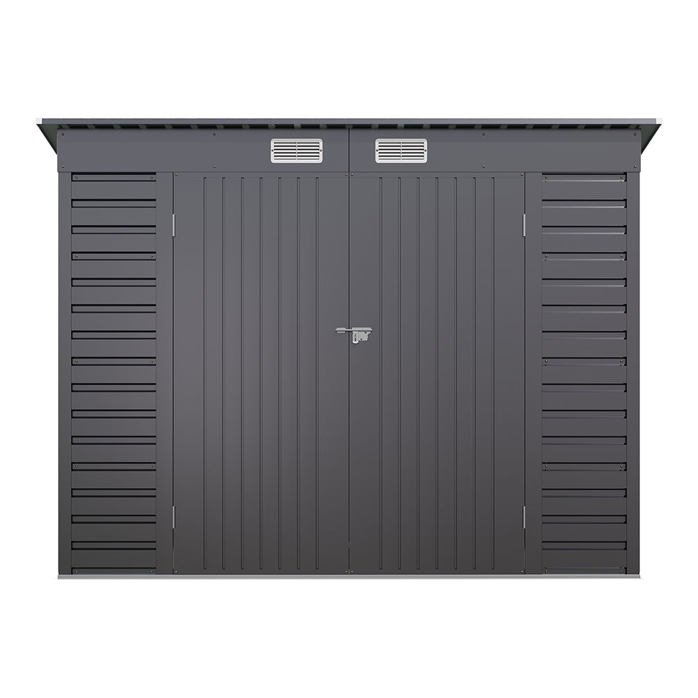 Outdoor Galvanized Steel Storage Shed with Dual Doors