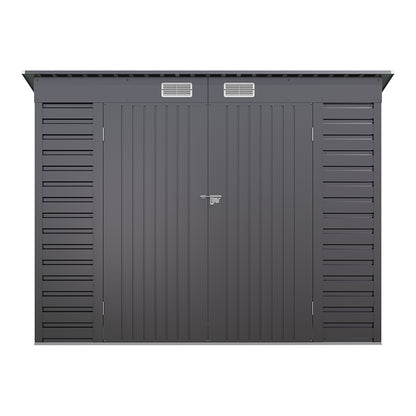 Outdoor Galvanized Steel Storage Shed with Dual Doors