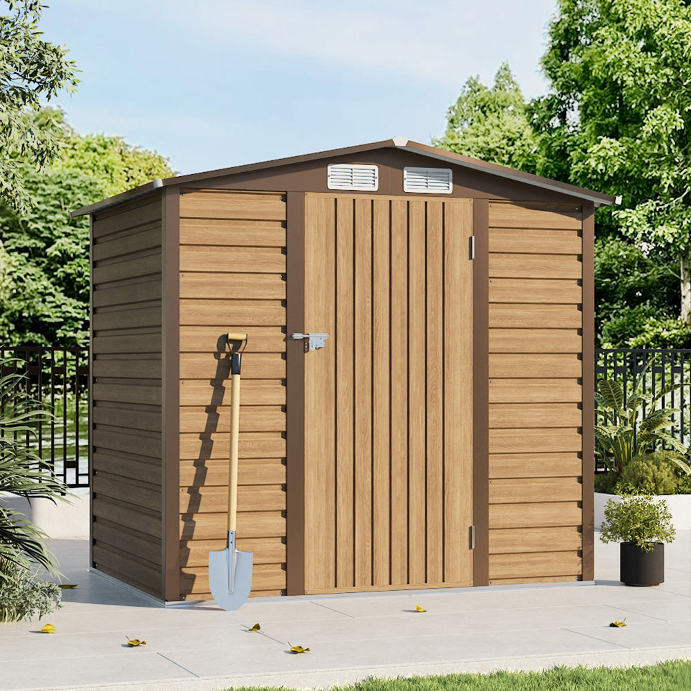 Outdoor Galvanized Steel Tawny Storage Shed