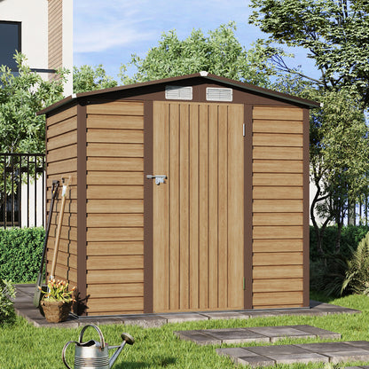 Outdoor Galvanized Steel Tawny Storage Shed