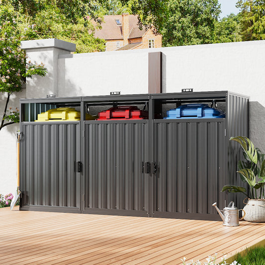 Outdoor Metal Garbage Can Garden Storage Shed