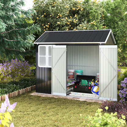 6*8ftMetal Apex Roof Garden Shed