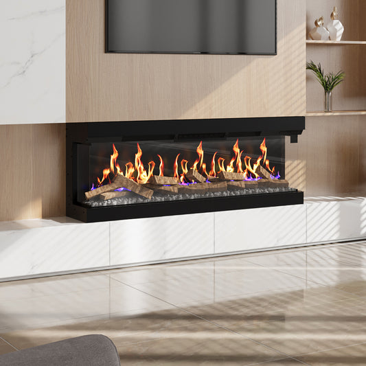 60inch 3-Sided Smart Electric Fireplace