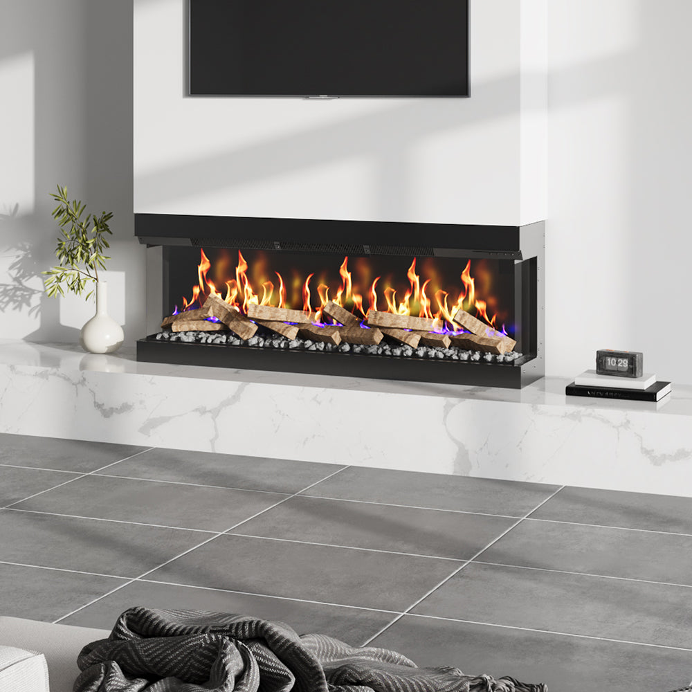 60inch 3-Sided Smart Electric Fireplace