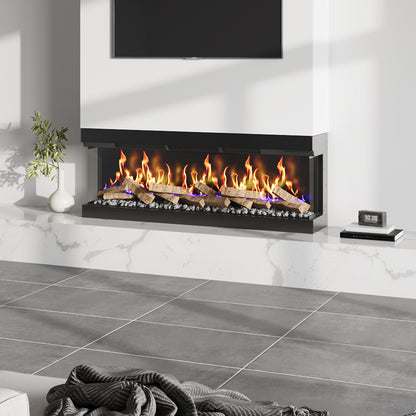 60inch 3-Sided Smart Electric Fireplace