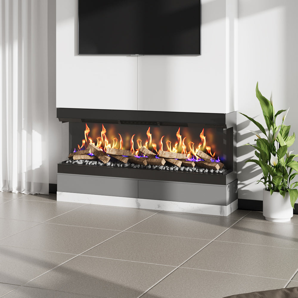 60inch 3-Sided Smart Electric Fireplace