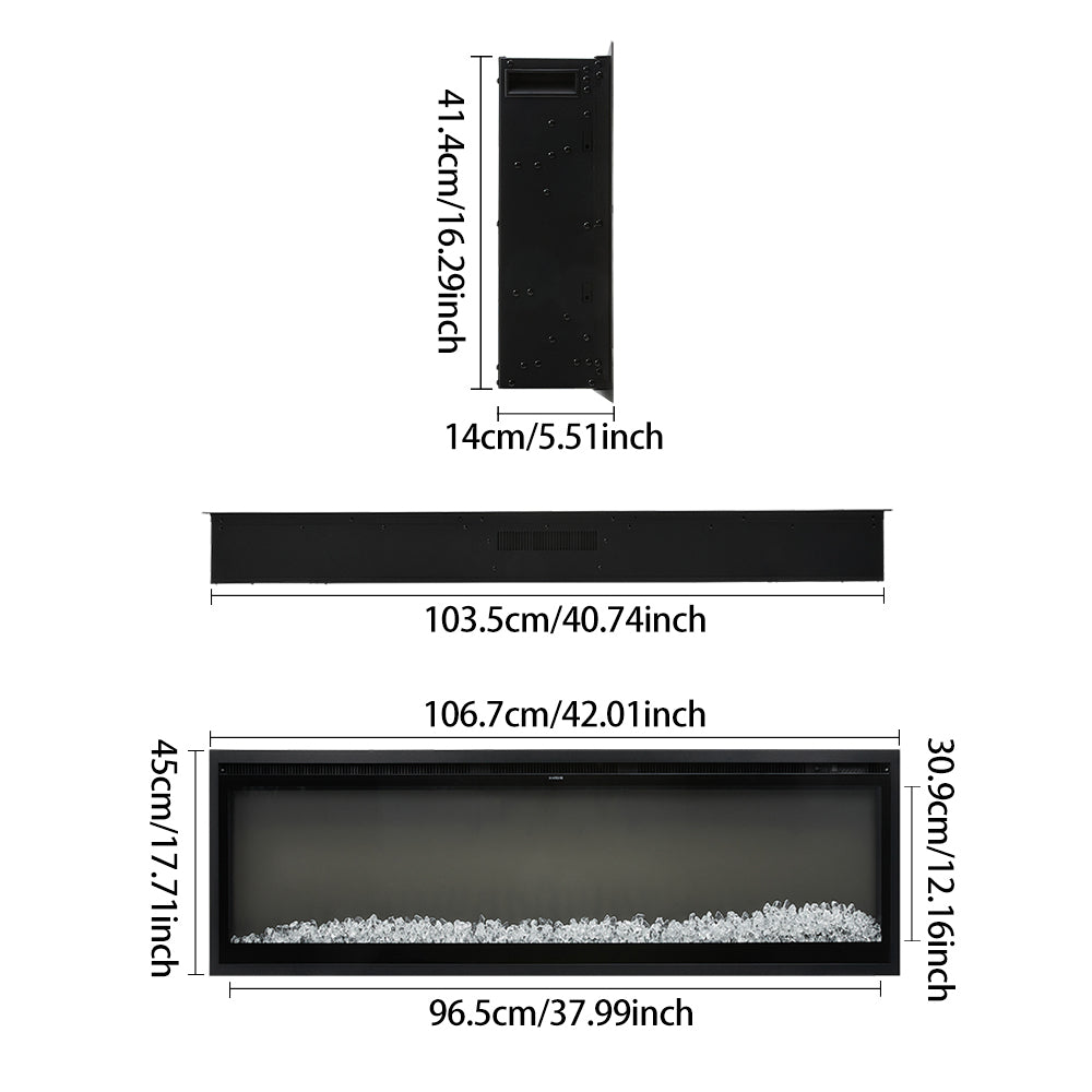 42 Inch Electrical Fireplace with Remote