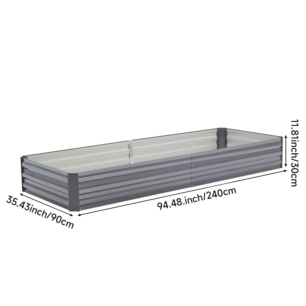 Outdoor Rectangular Metal Raised Garden Bed