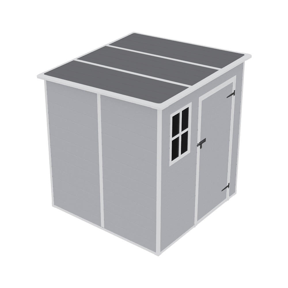 6 x 6FT Durable PP Storage Shed with Pent Roof