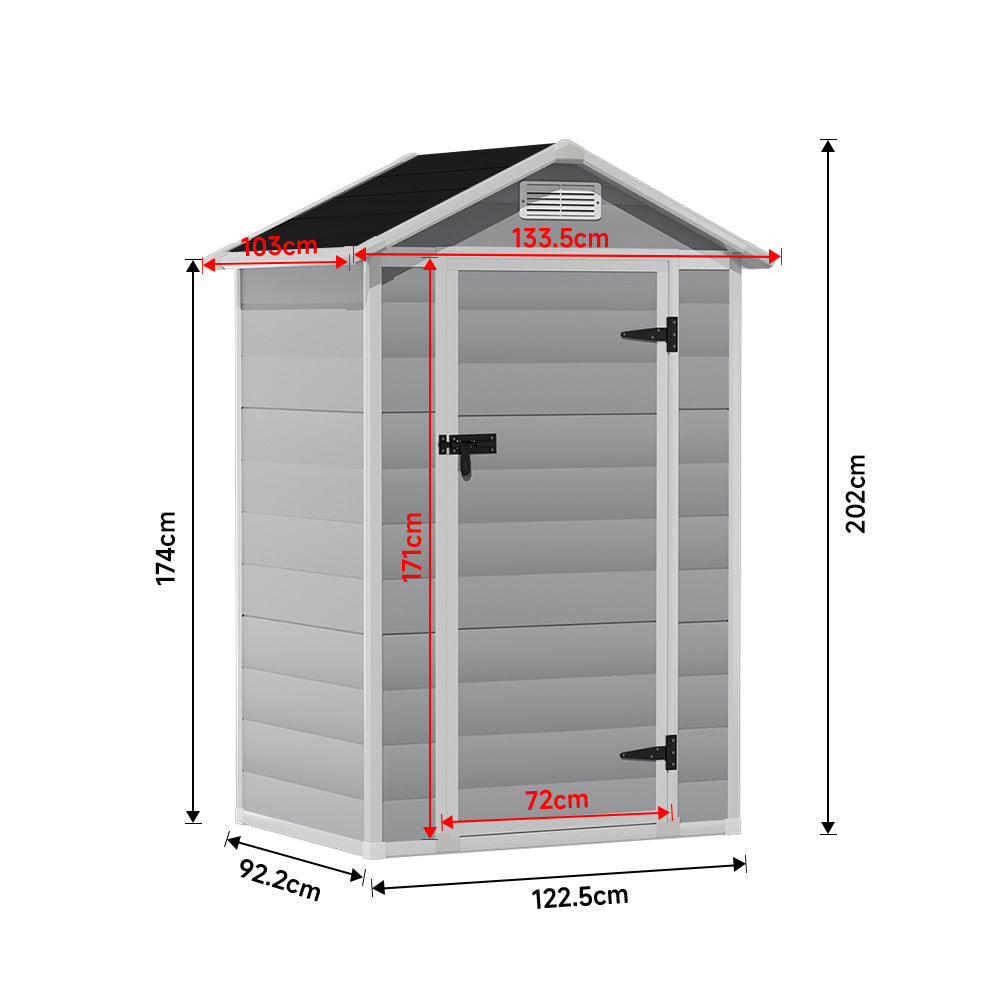 4X3FT Apex Roof Garden Shed Outdoor Storage House