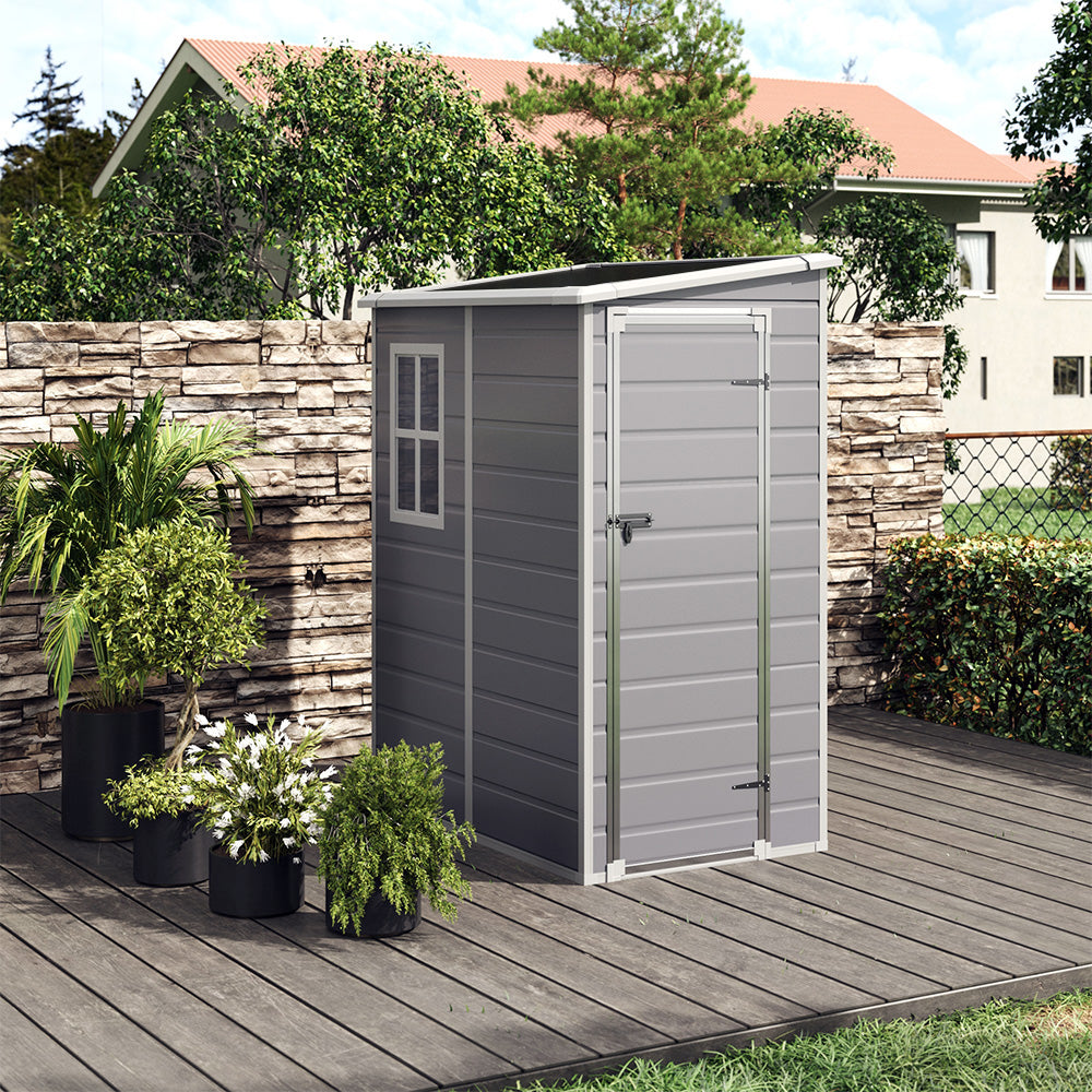 5X4FT Garden Plastic Storage Shed with Lockable Door