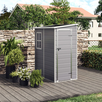 5X4FT Garden Plastic Storage Shed with Lockable Door