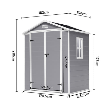 5X4FT Outdoor Plastic Garden Storage Shed