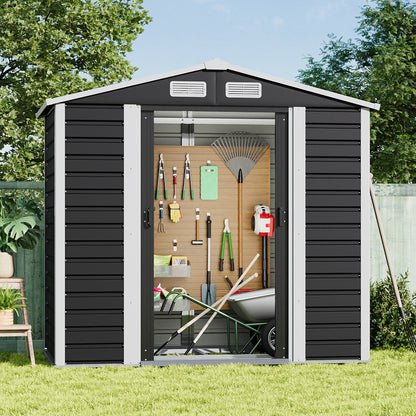 4X7FT Outdoor Metal Garden Storage Shed