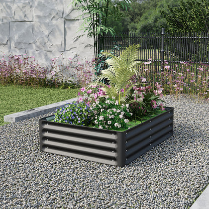 Rectangular Galvanized Steel Raised Garden Bed