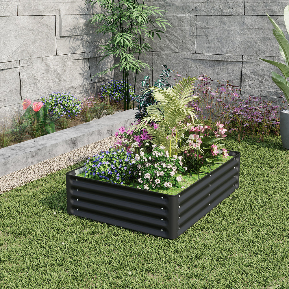 Rectangular Galvanized Steel Raised Garden Bed