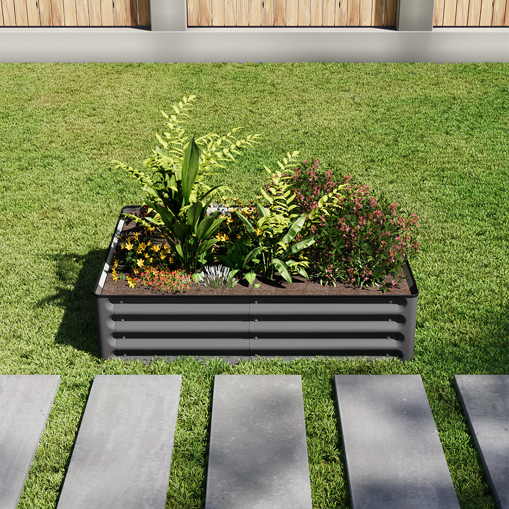 Rectangular Galvanized Steel Raised Garden Bed