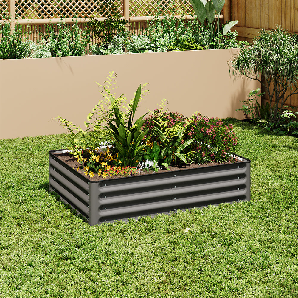 Rectangular Galvanized Steel Raised Garden Bed