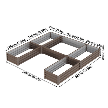 5 Compartments U-shaped Raised Garden Bed