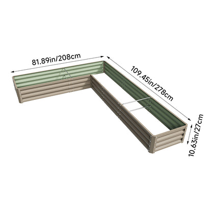 L-Shaped Galvanized Steel Raised Garden Bed