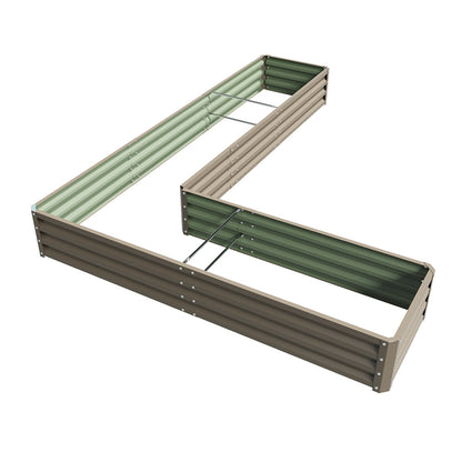 L-Shaped Galvanized Steel Raised Garden Bed