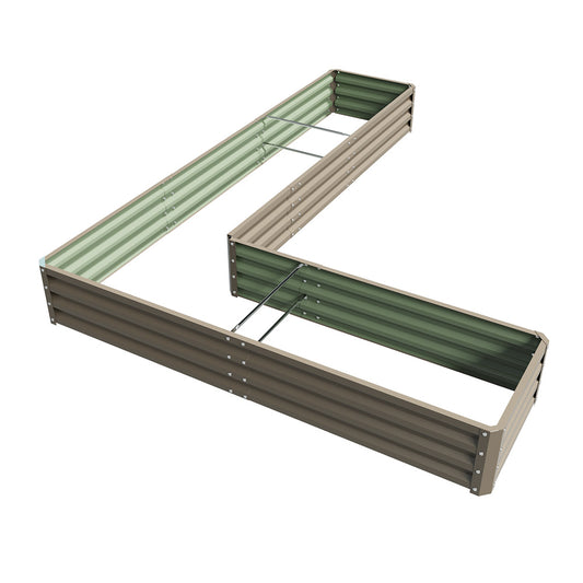 L-Shaped Galvanized Steel Raised Garden Bed
