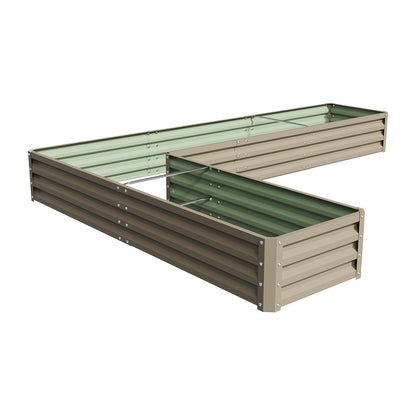 L-Shaped Galvanized Steel Raised Garden Bed