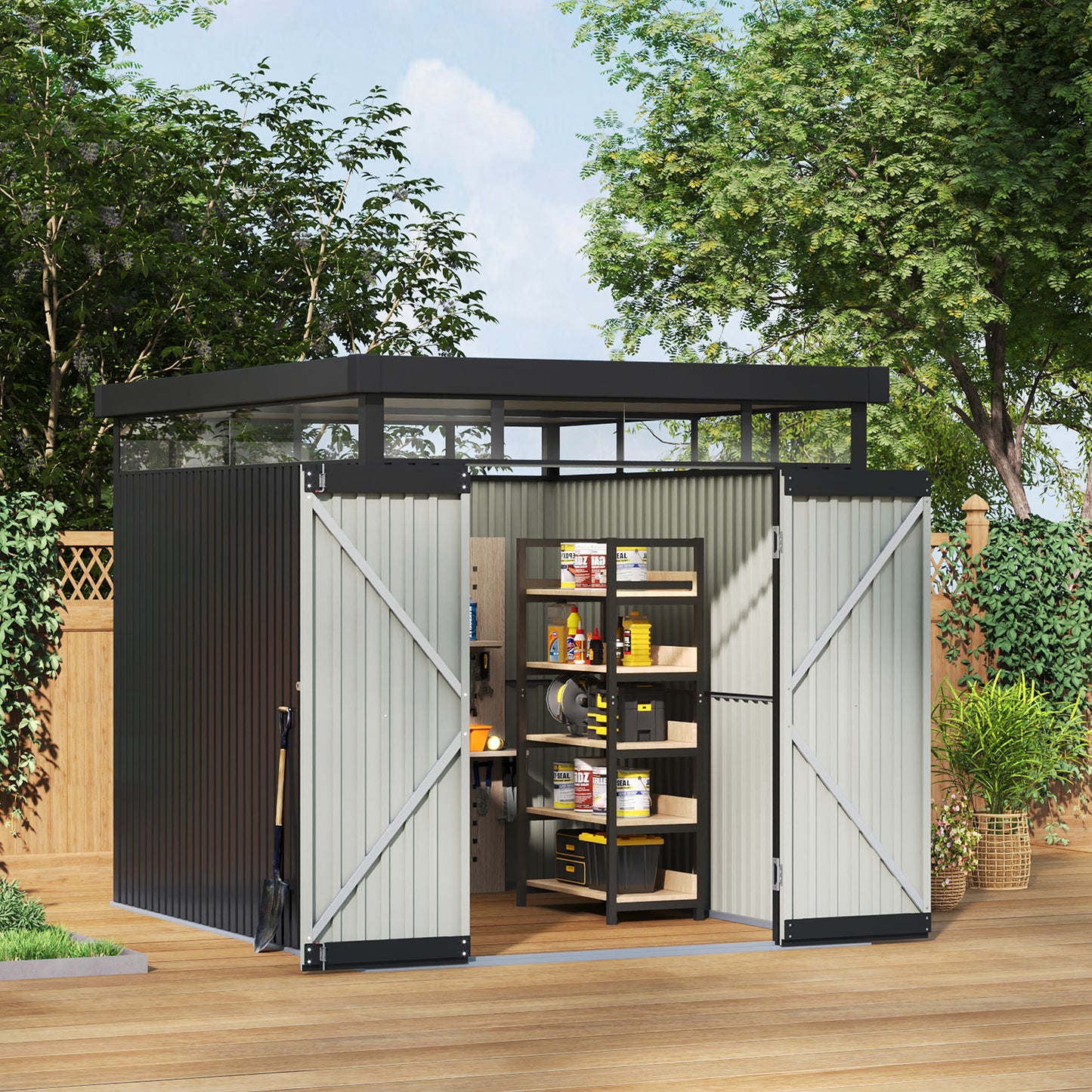 2 X 2.6 X 2M Metal Garden Tool Shed