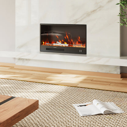 Recessed Electric Fireplace with Remote Control