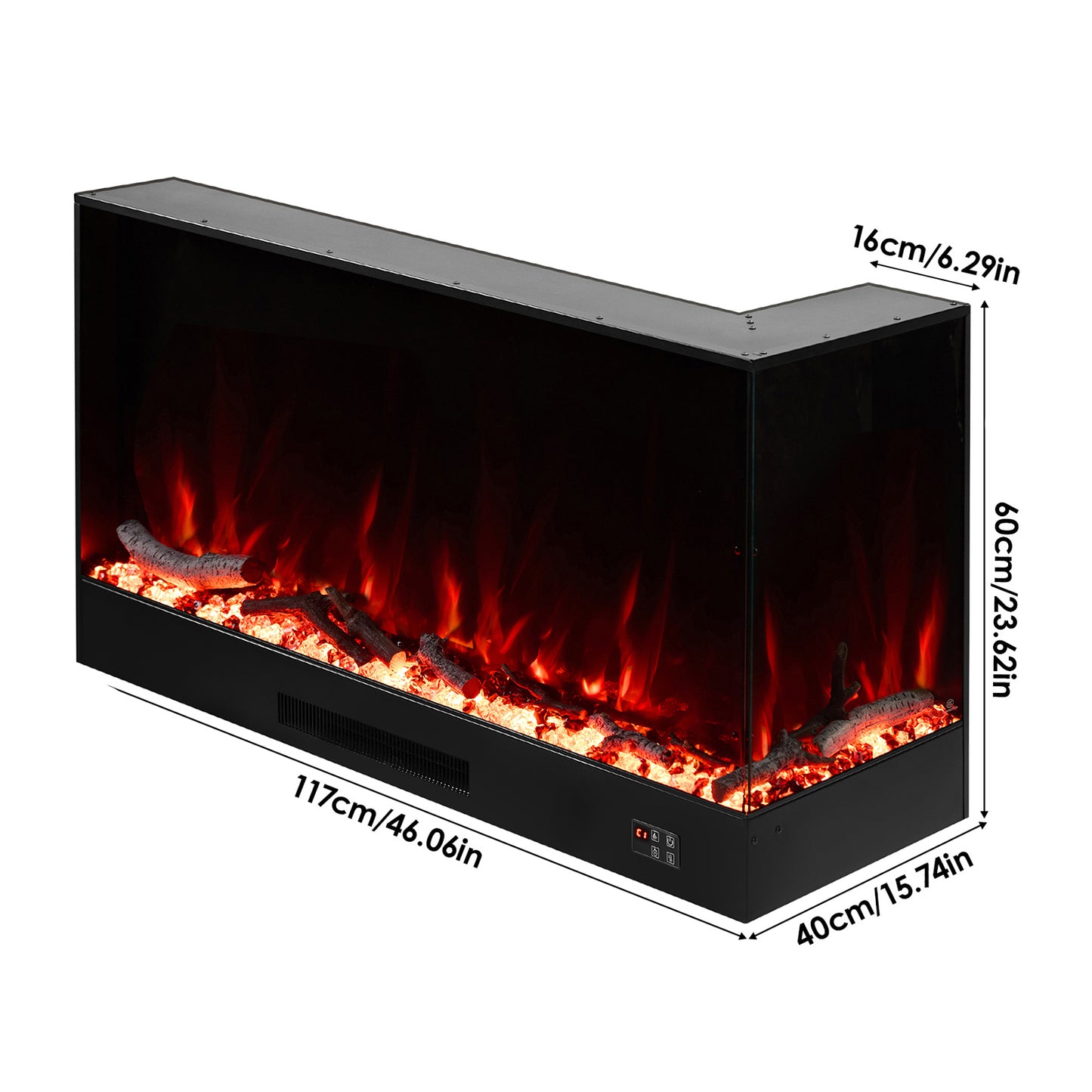 Modern Recessed Electric Fireplace with Remote