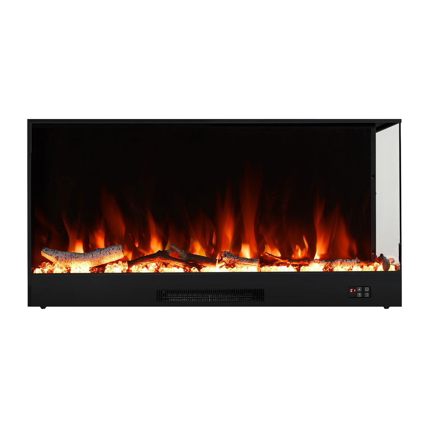 Modern Recessed Electric Fireplace with Remote