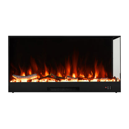Modern Recessed Electric Fireplace with Remote