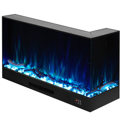 Modern Recessed Electric Fireplace with Remote