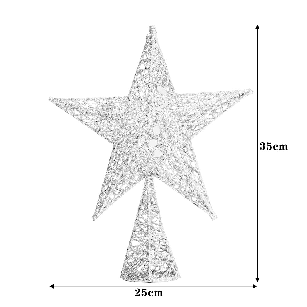 Wrought Iron Christmas Tree Topper Star Ornament Home Decor