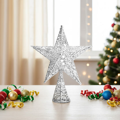 Wrought Iron Christmas Tree Topper Star Ornament Home Decor