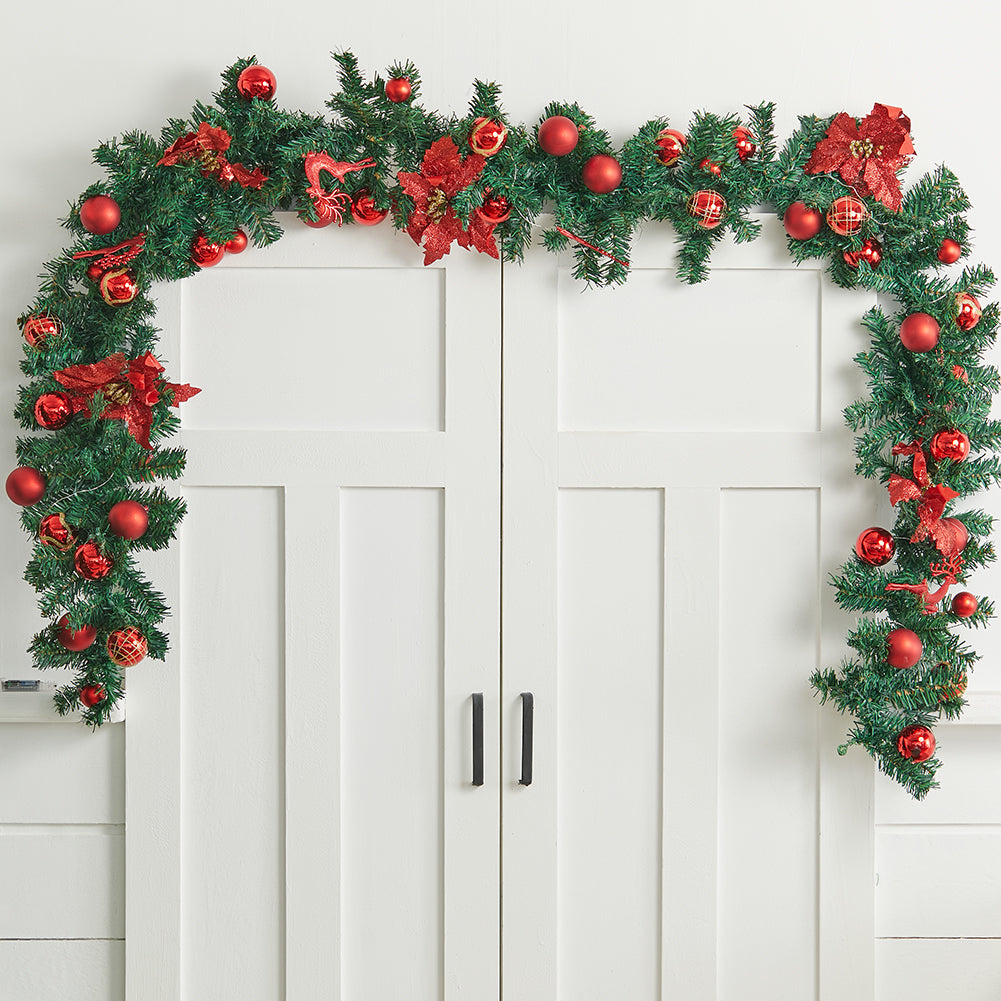 2.7m LED Light String Berry Ball Flower Garland Christmas Decor