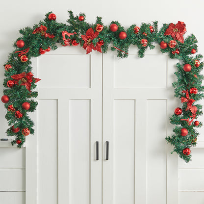 2.7m LED Light String Berry Ball Flower Garland Christmas Decor