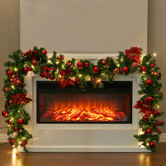 2.7m LED Light String Berry Ball Flower Garland Christmas Decor