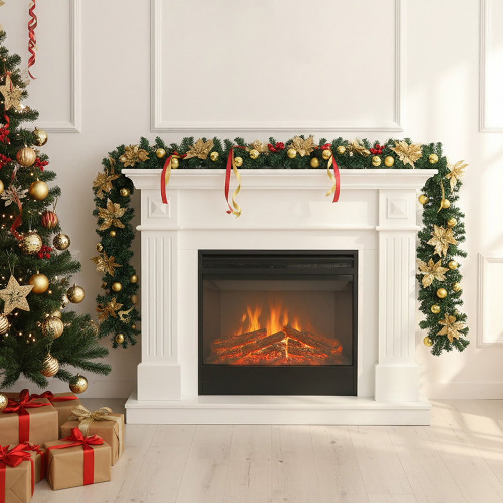 2.7m LED Light String Berry Ball Flower Garland Christmas Decor