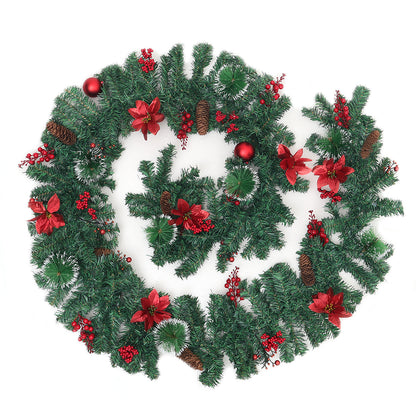 2.7m LED Light String Berry Ball Flower Garland Christmas Decor