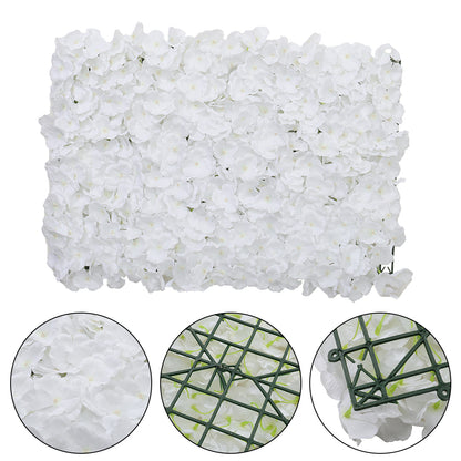 Handcrafted White Silk Hydrangea Flower Panel