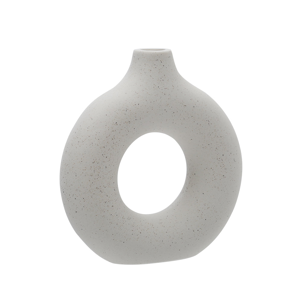 Nordic Style Ceramic Round Vase in White