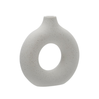 Nordic Style Ceramic Round Vase in White