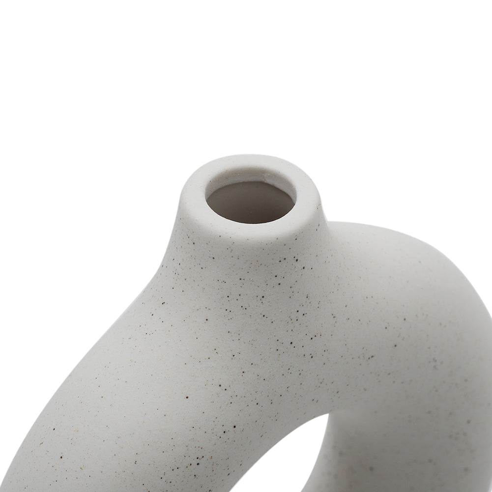 Nordic Style Ceramic Round Vase in White