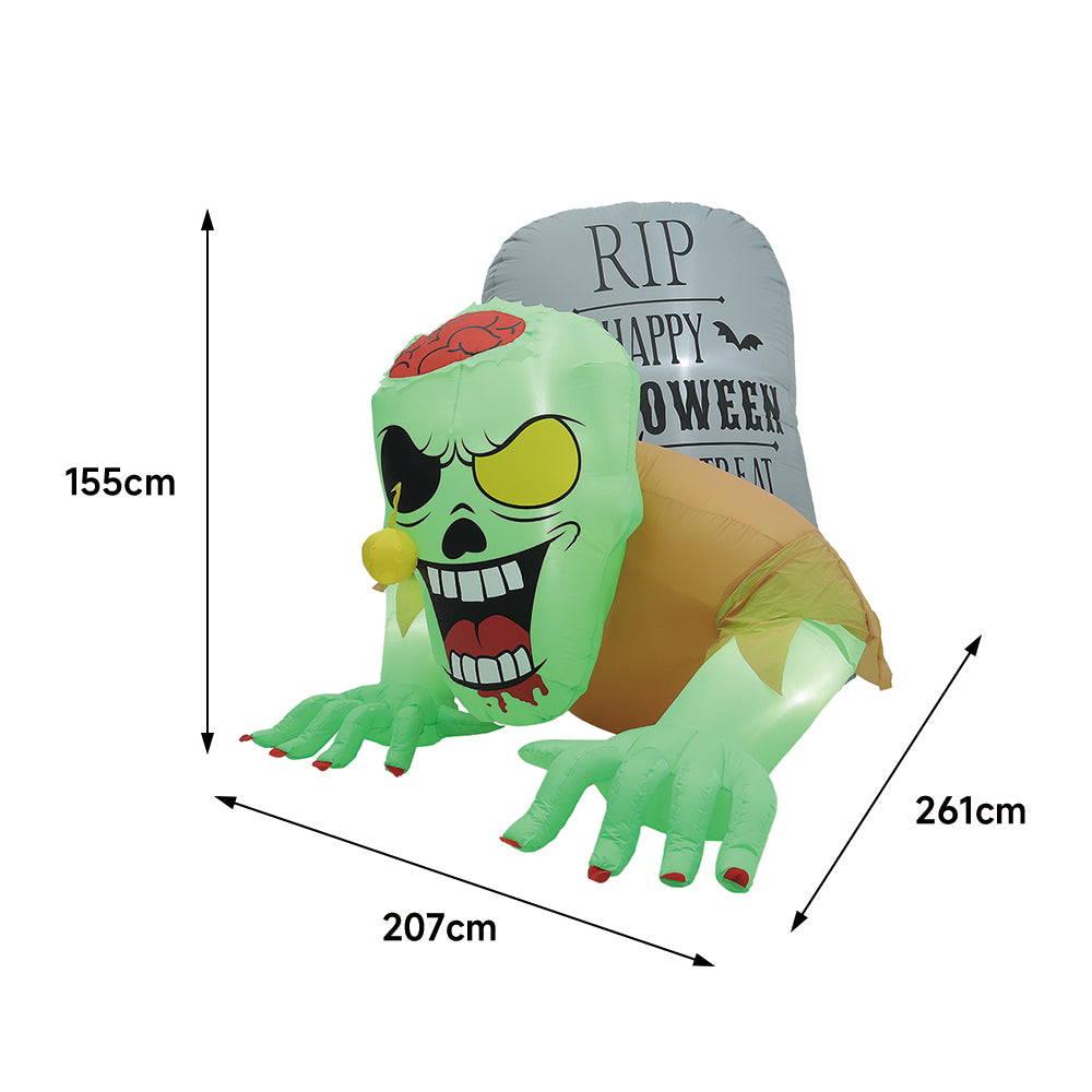 Zombie Tombstone Halloween Inflatable with Lights