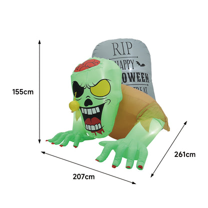 Zombie Tombstone Halloween Inflatable with Lights