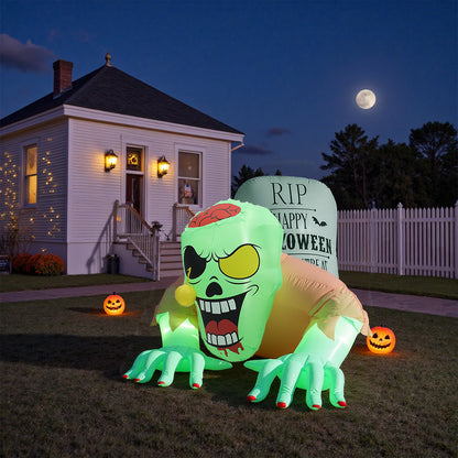 Zombie Tombstone Halloween Inflatable with Lights