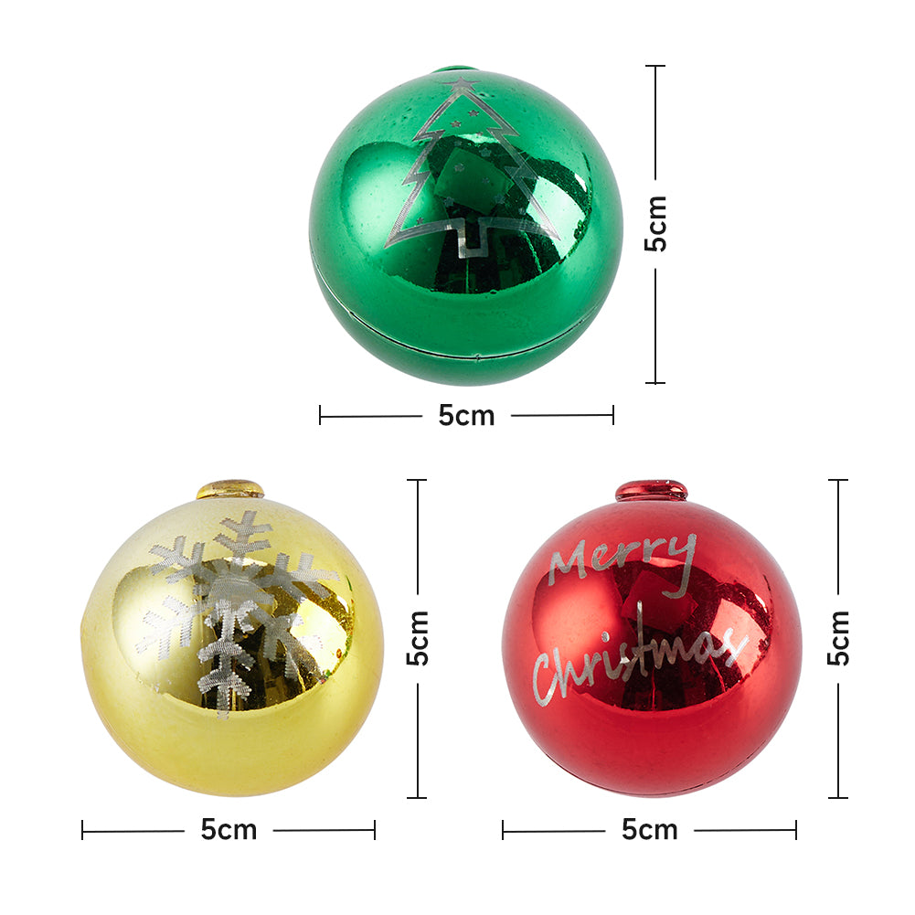 Multicoloured Christmas Ball Ornament String Lights Battery Powered