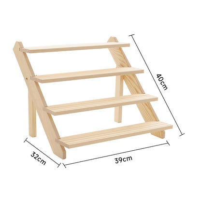 4 Tier Pine Wood Desktop Display Stand